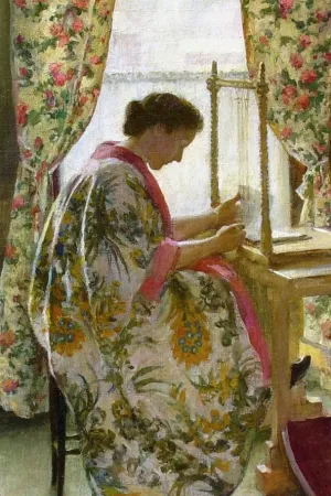 The Book Binder by Marie Danforth Page - Oil Painting Reproduction