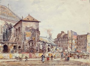 L'eglise Saint-Nicolas, rue Reaumur by Marie-Desire Bourgoin Oil Painting