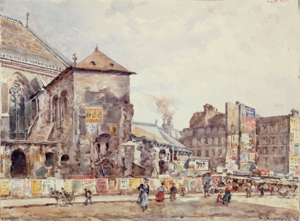 L'eglise Saint-Nicolas, rue Reaumur by Marie-Desire Bourgoin - Hand-Painted Oil Painting Reproduction