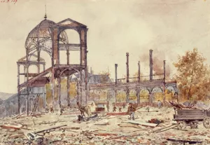 Les travaux du Marche du Temple by Marie-Desire Bourgoin Oil Painting