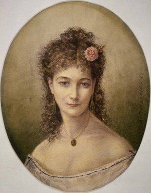 Portrait de Sarah Bernhardt by Marie-Desire Bourgoin Oil Painting