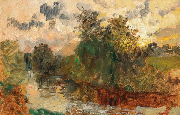 Am Bach by Marie Egner - Hand-Painted Oil Painting Reproduction