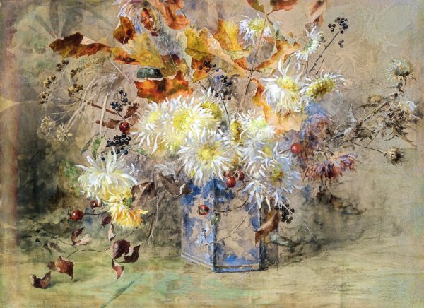 Autumn Bouquet by Marie Egner - Hand-Painted Oil Painting Reproduction
