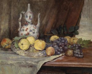 Fruchtestillleben mit Kanne by Marie Egner Oil Painting