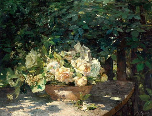 In der Laube  by Marie Egner - Hand-Painted Oil Painting Reproduction