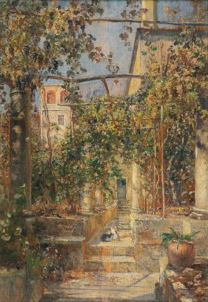 Klosterhof in Capri by Marie Egner Oil Painting