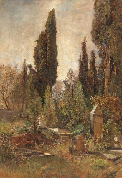 Old Cemetery by Marie Egner - Hand-Painted Oil Painting Reproduction