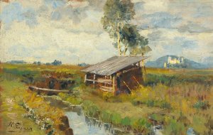 Summer in the Salzburg moors with a view of the fortress by Marie Egner Oil Painting