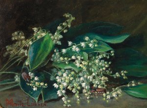 Lilies of the Valley by Marie Elisabeth Moritz-Lubben Oil Painting