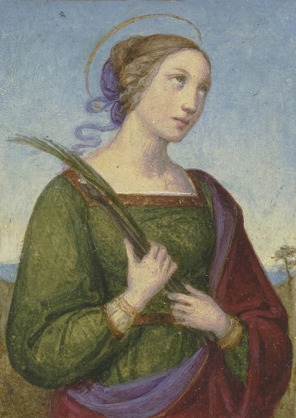 Brustbild einer Heiligen mit Palme by Marie Ellenrieder - Hand-Painted Oil Painting Reproduction