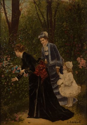 Au jardin by Marie-Francois Firmin-Girard Oil Painting