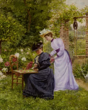 Dans le Jardin by Marie-Francois Firmin-Girard Oil Painting