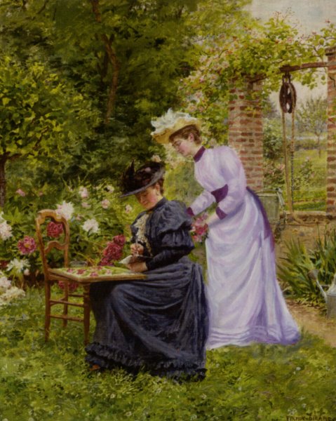 Dans le Jardin by Marie-Francois Firmin-Girard - Hand-Painted Oil Painting Reproduction