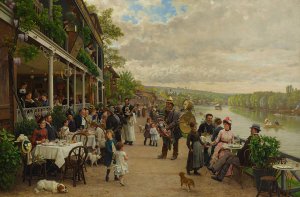 Le dimanche au bas-meudon by Marie-Francois Firmin-Girard Oil Painting