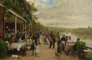 Le dimanche au bas-meudon by Marie-Francois Firmin-Girard Oil Painting