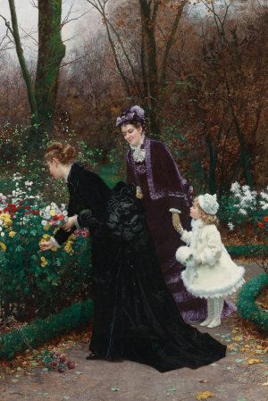 Le jardin de la Marraine by Marie-Francois Firmin-Girard Oil Painting