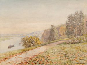 Le remorqueur by Marie-Francois Firmin-Girard Oil Painting