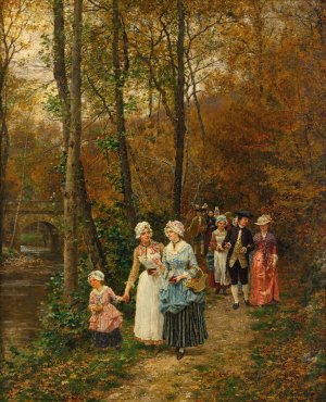 Le retour de la Messe by Marie-Francois Firmin-Girard Oil Painting