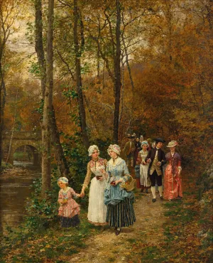 Le retour de la Messe by Marie-Francois Firmin-Girard Oil Painting