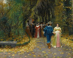 Les Fiances by Marie-Francois Firmin-Girard Oil Painting