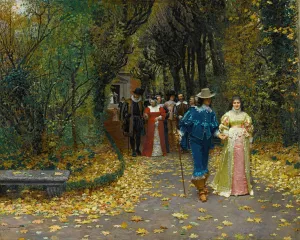Les Fiances by Marie-Francois Firmin-Girard Oil Painting