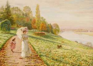 Promenade d'automne by Marie-Francois Firmin-Girard Oil Painting