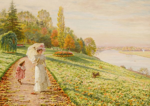Promenade d'automne by Marie-Francois Firmin-Girard - Hand-Painted Oil Painting Reproduction