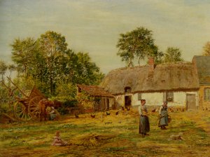 The Farmyard by Marie-Francois Firmin-Girard Oil Painting