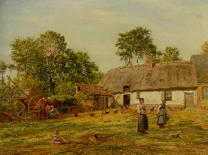The Farmyard by Marie-Francois Firmin-Girard - Oil Painting Reproduction