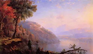 On the Upper Hudson by Marie-Francois-Regis Gignoux - Oil Painting Reproduction