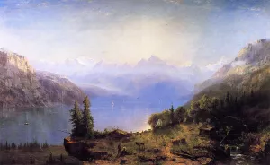 Sunrise in the Alps by Marie-Francois-Regis Gignoux - Oil Painting Reproduction
