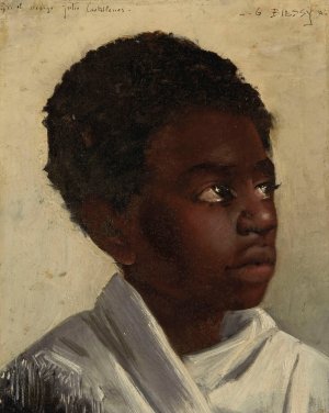 Portrait of a young African by Marie-Gabriel Biessy Oil Painting