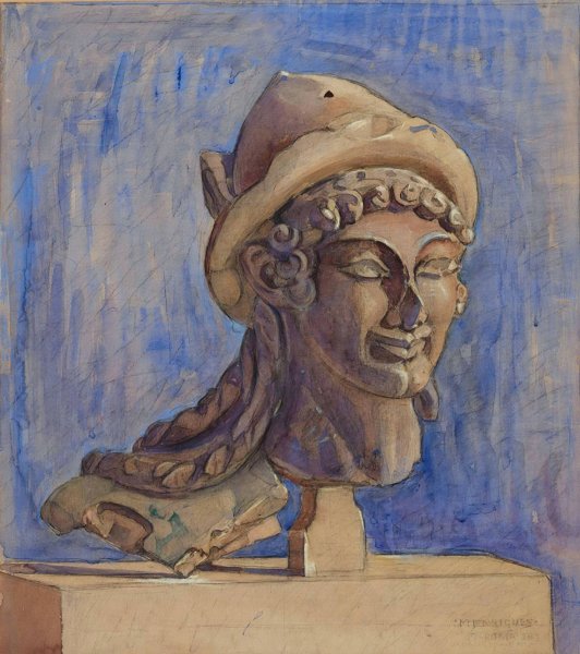 Main Product Photo of Hermes Hoved Fra Veji  Painting by Marie Henriques