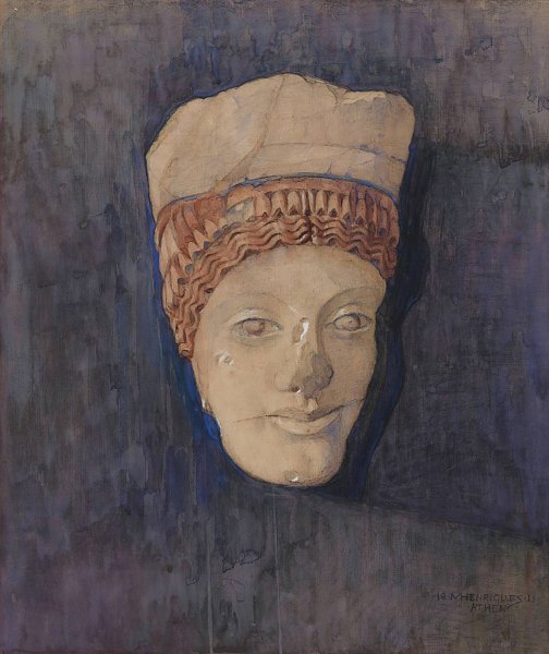 Hoved Af Kore  by Marie Henriques - Hand-Painted Oil Painting Reproduction