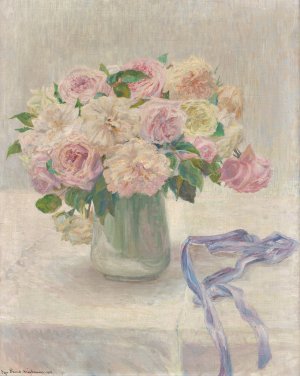 Blasse Rosen by Marie Olga Brand-Krieghammer Oil Painting