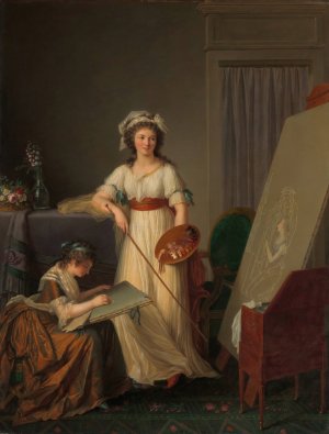 The Interior of an Atelier of a Woman Painter by Marie Victoire Lemoine Oil Painting