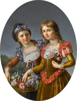 The Two Sisters by Marie Victoire Lemoine Oil Painting
