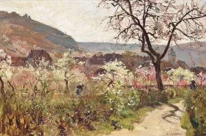 Le Village De Buere Pres De Besancon Oil painting by Marie-Victor-Emile Isenbart