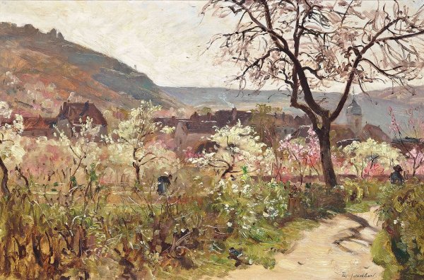 Main Product Photo of Le Village De Buere Pres De Besancon Painting by Marie-Victor-Emile Isenbart