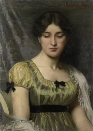 Portrait of a Woman by Marie Wandscheer Oil Painting