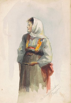 A Neopolitan Beggar by Marietta Minnigerode Andrews Oil Painting
