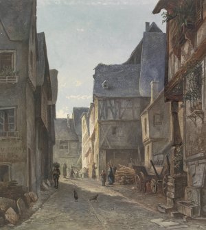 Gezicht te Punderich, aan de Mosel by Marinus Van Raden Oil Painting