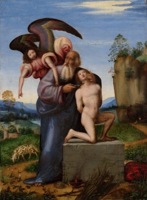 The Sacrifice of Isaac by Mariotto Albertinelli Oil Painting