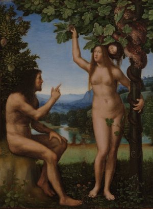 The Temptation of Adam and Eve by Mariotto Albertinelli Oil Painting