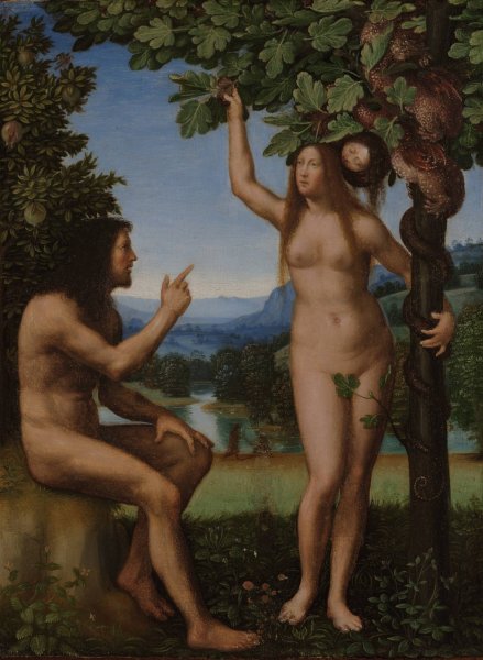 The Temptation of Adam and Eve  by Mariotto Albertinelli - Hand-Painted Oil Painting Reproduction