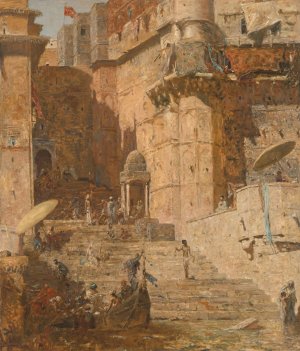 Benares, 1913 by Marius Bauer Oil Painting