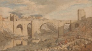 Bridge near Toledo by Marius Bauer Oil Painting
