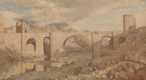 Bridge near Toledo by Marius Bauer Oil Painting