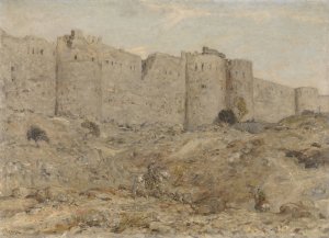 City wall in India by Marius Bauer Oil Painting