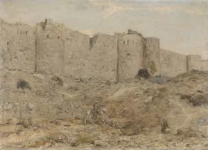 City wall in India by Marius Bauer Oil Painting